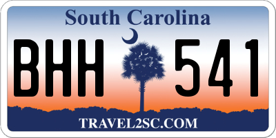 SC license plate BHH541