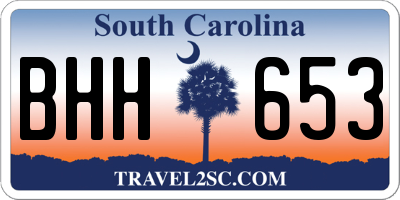 SC license plate BHH653