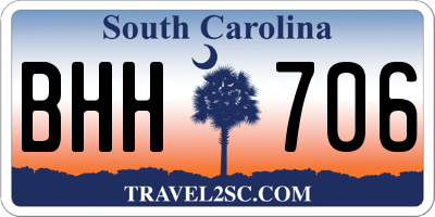 SC license plate BHH706