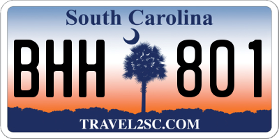 SC license plate BHH801