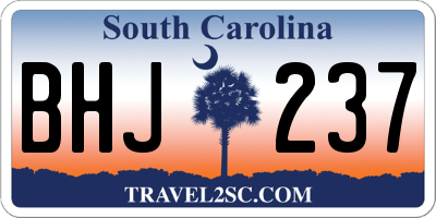 SC license plate BHJ237