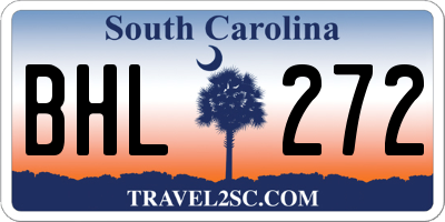 SC license plate BHL272