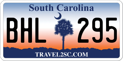 SC license plate BHL295