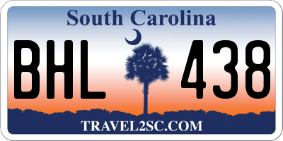 SC license plate BHL438
