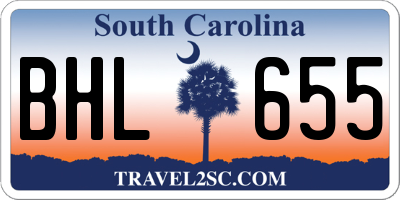 SC license plate BHL655