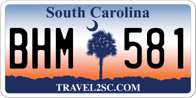 SC license plate BHM581
