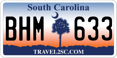 SC license plate BHM633