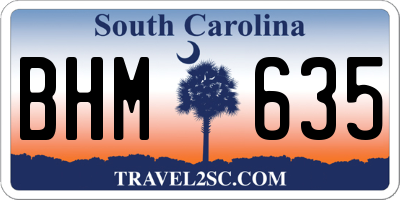 SC license plate BHM635