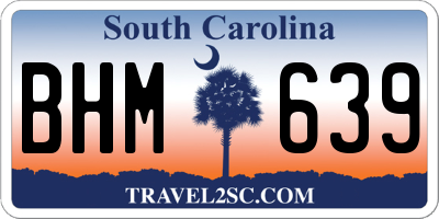 SC license plate BHM639