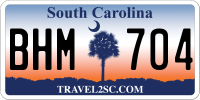 SC license plate BHM704