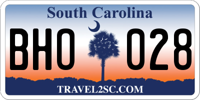 SC license plate BHO028