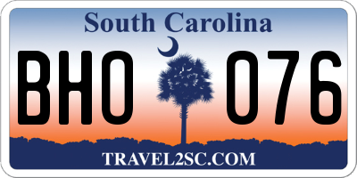 SC license plate BHO076