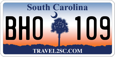 SC license plate BHO109