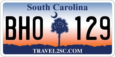 SC license plate BHO129