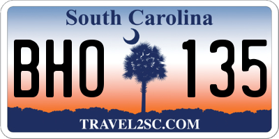 SC license plate BHO135