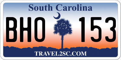 SC license plate BHO153