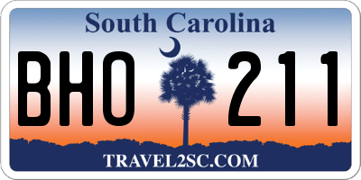 SC license plate BHO211