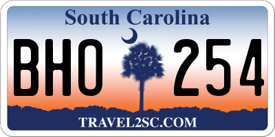 SC license plate BHO254