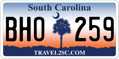 SC license plate BHO259