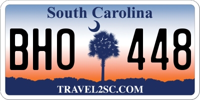 SC license plate BHO448