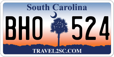 SC license plate BHO524