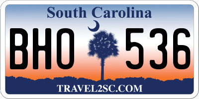 SC license plate BHO536