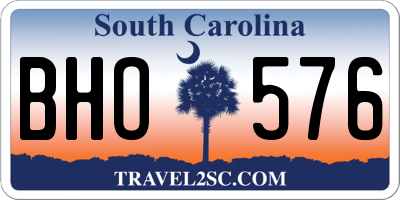 SC license plate BHO576