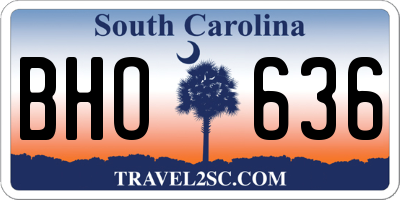 SC license plate BHO636