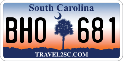SC license plate BHO681