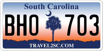 SC license plate BHO703