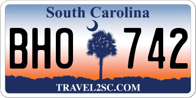 SC license plate BHO742