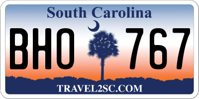 SC license plate BHO767