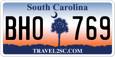 SC license plate BHO769