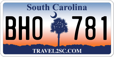 SC license plate BHO781