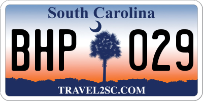 SC license plate BHP029