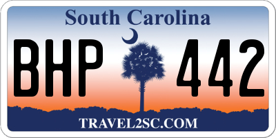 SC license plate BHP442