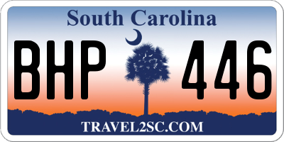 SC license plate BHP446