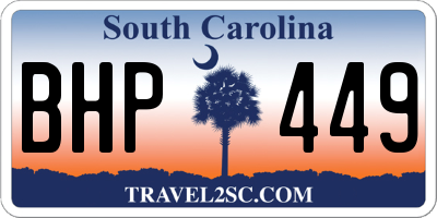 SC license plate BHP449