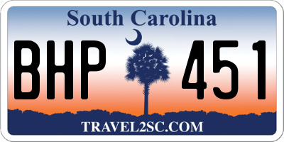 SC license plate BHP451