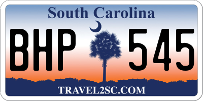 SC license plate BHP545