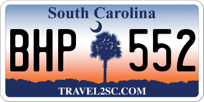 SC license plate BHP552