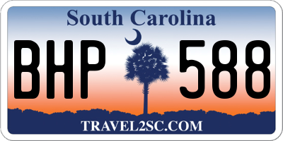 SC license plate BHP588