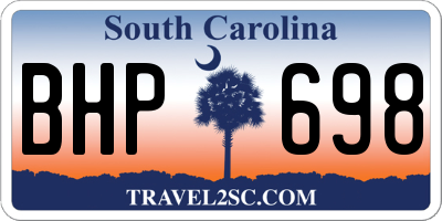 SC license plate BHP698