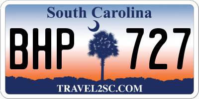 SC license plate BHP727