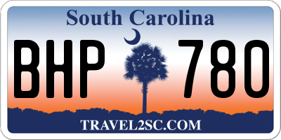 SC license plate BHP780