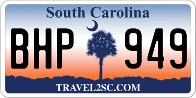SC license plate BHP949
