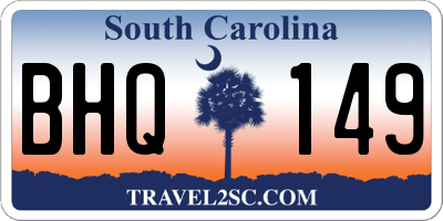 SC license plate BHQ149