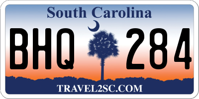 SC license plate BHQ284
