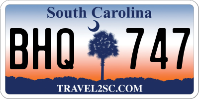 SC license plate BHQ747