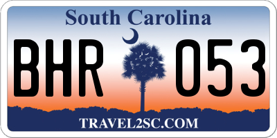 SC license plate BHR053